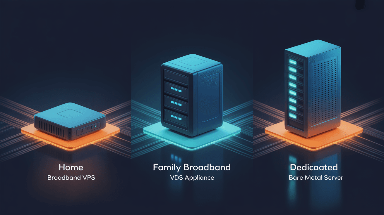家宽 VPS、家庭宽带 VDS、物理机母鸡有什么区别(2026):资源形态和适用场景拆解