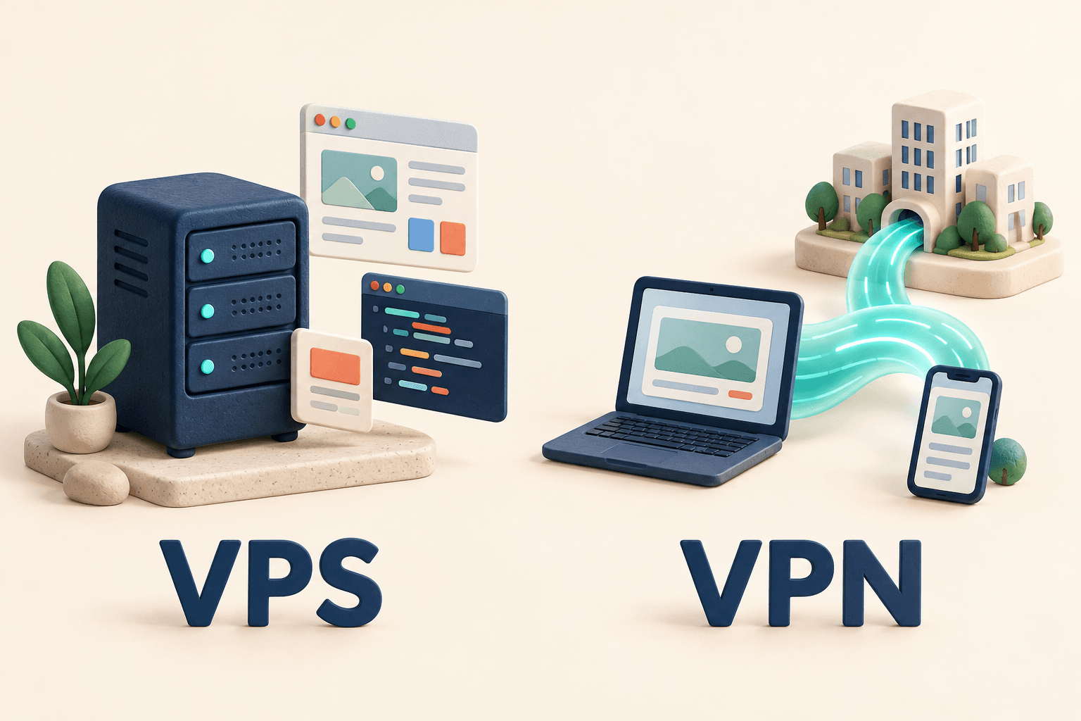 VPS 和 VPN 有什么区别(2026):新手该买哪个,买完能直接用吗